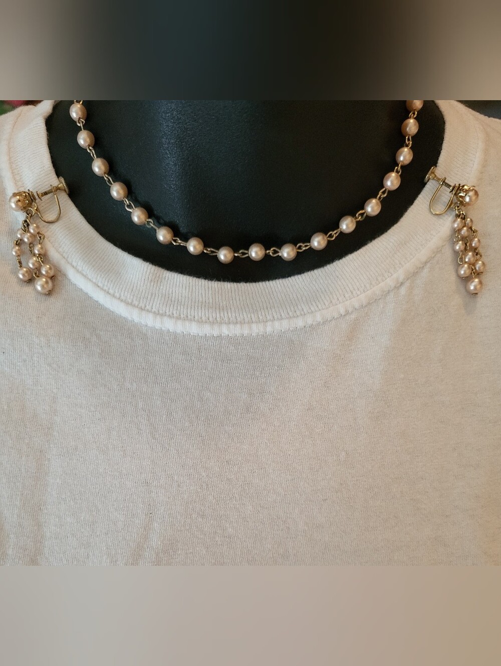 Vintage Pearl Necklace or Bracelet and Earrings